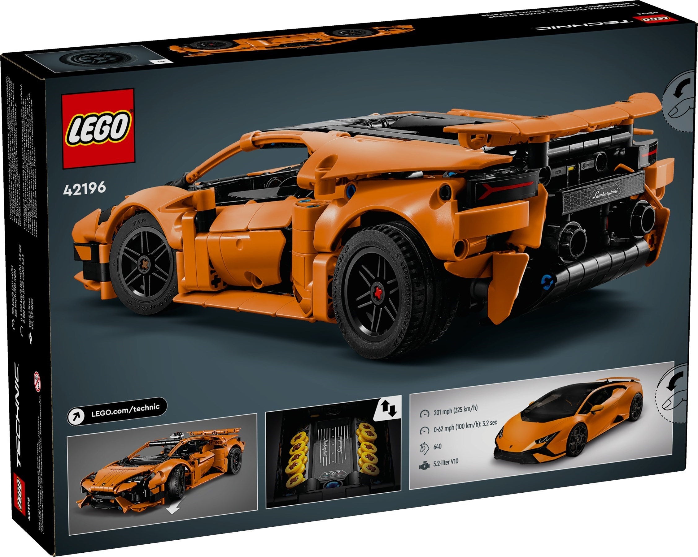 Lamborghini Huracán Tecnica Orange 42196 | Technic | LEGO (image 7)