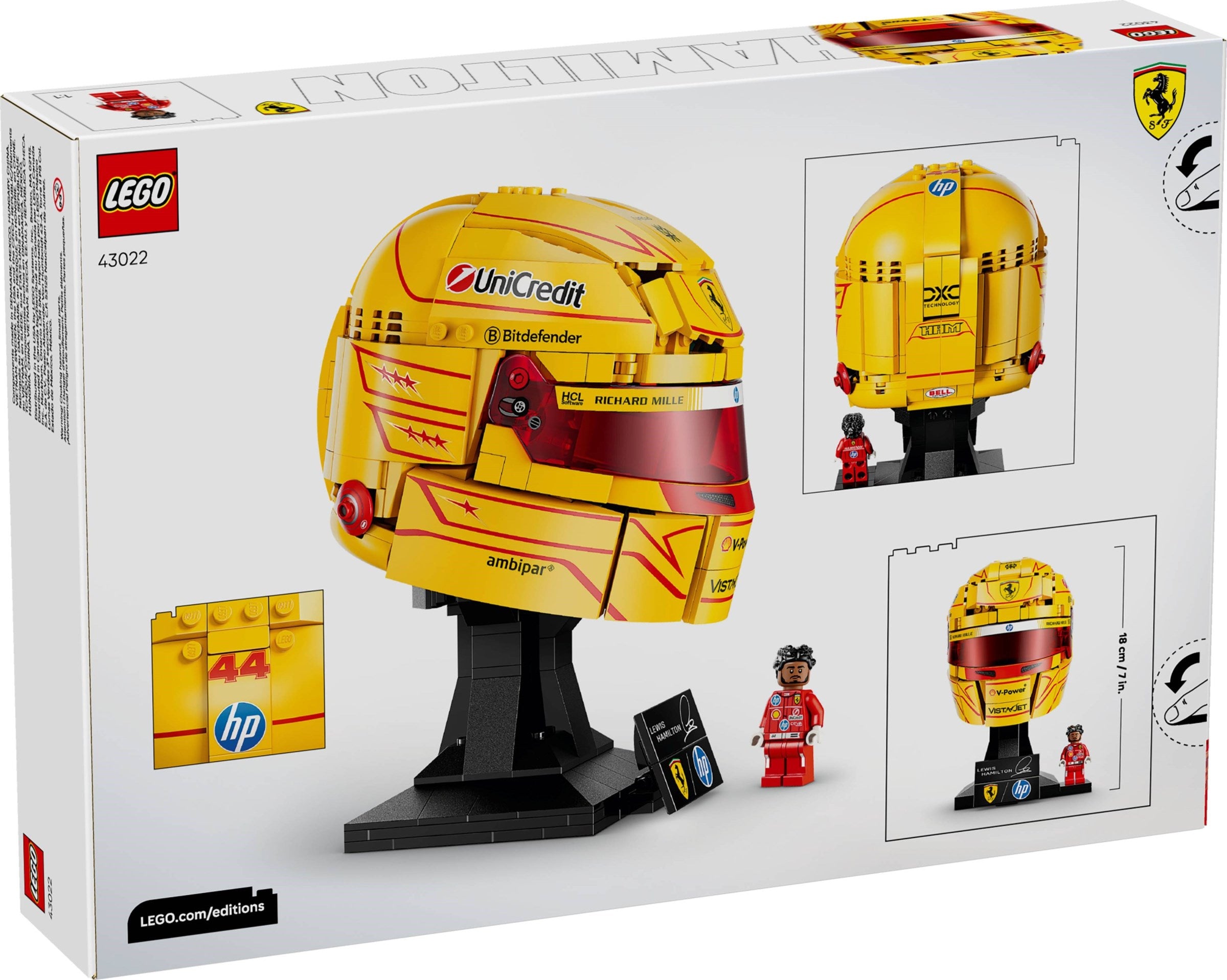Scuderia Ferrari HP Lewis Hamilton Helmet 43022 | Editions | LEGO (image 3)