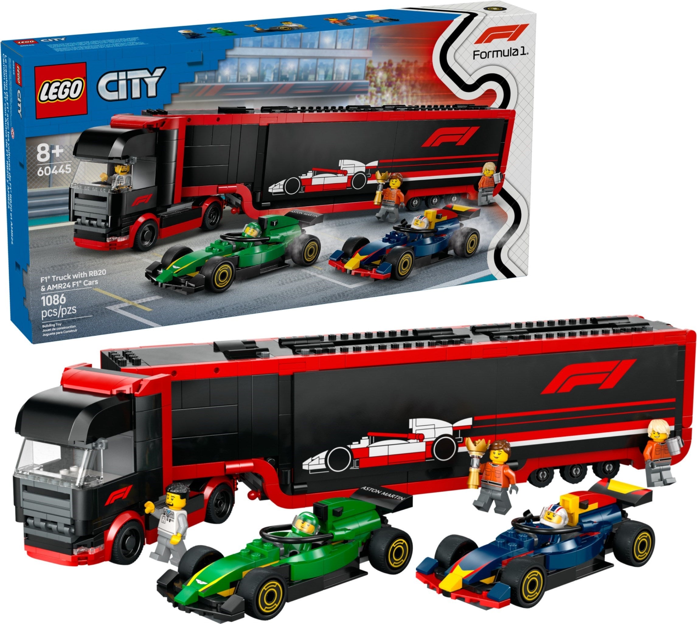 F1 Truck with RB20 & AMR24 F1 Cars 60445 | City | LEGO – image 3