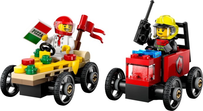 Pizza vs. Fire Truck Race Car Pack 60458 | City | LEGO