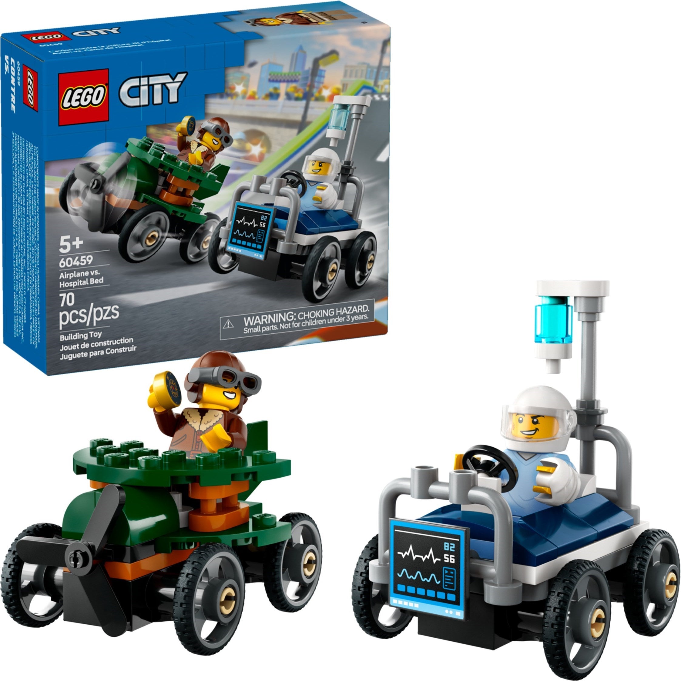 Airplane vs. Hospital Bed Race Car Pack 60459 | City | LEGO – image 3