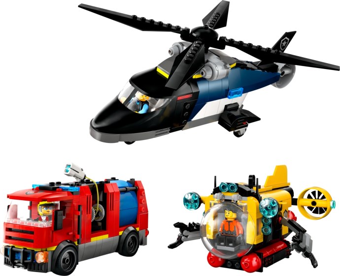 Helicopter, Fire Truck & Submarine Remix 60462 | City | LEGO
