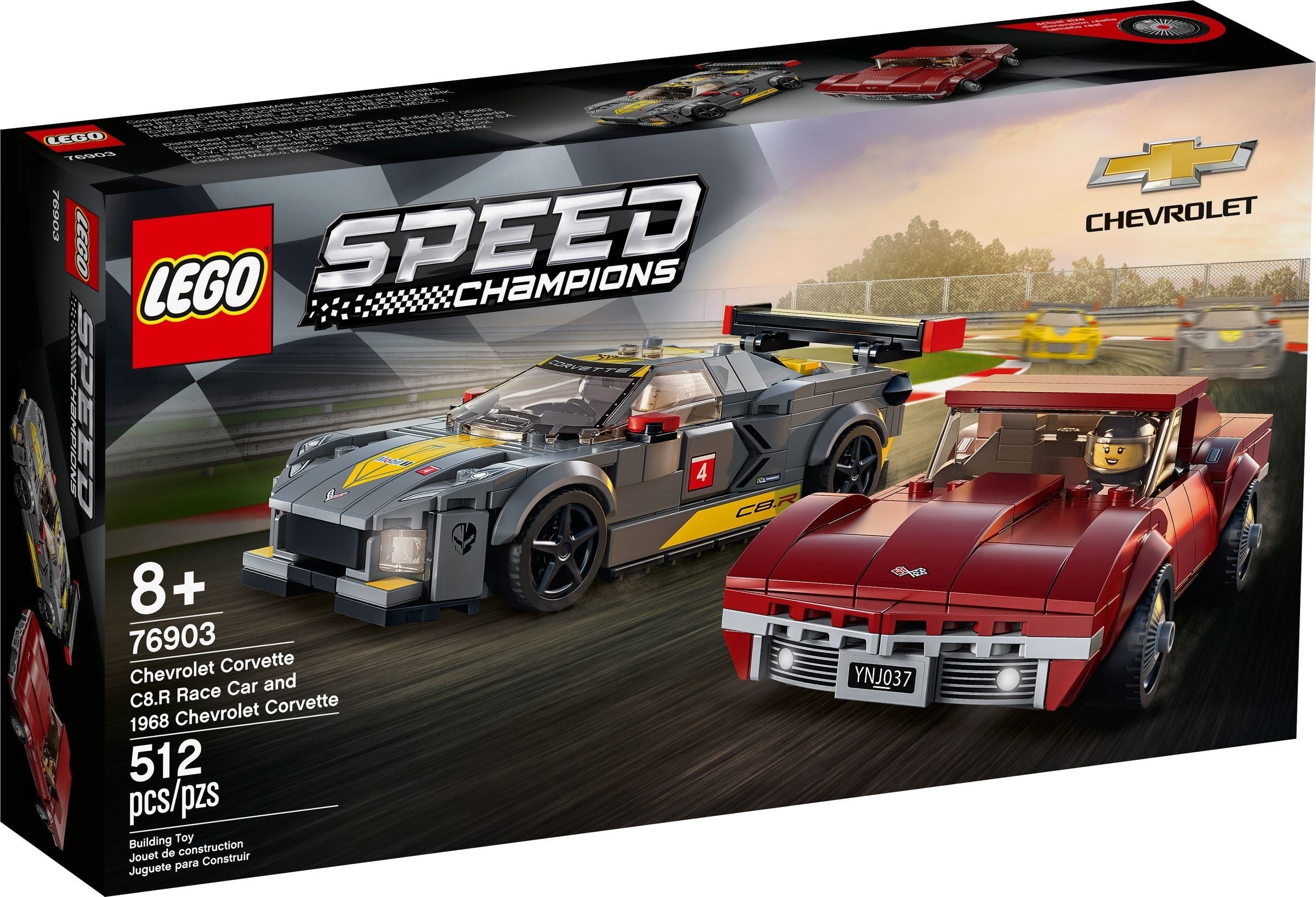 Chevrolet Corvette C8.R Race Car and 1968 Chevrolet Corvette 76903 | Speed Champions | LEGO – image 2