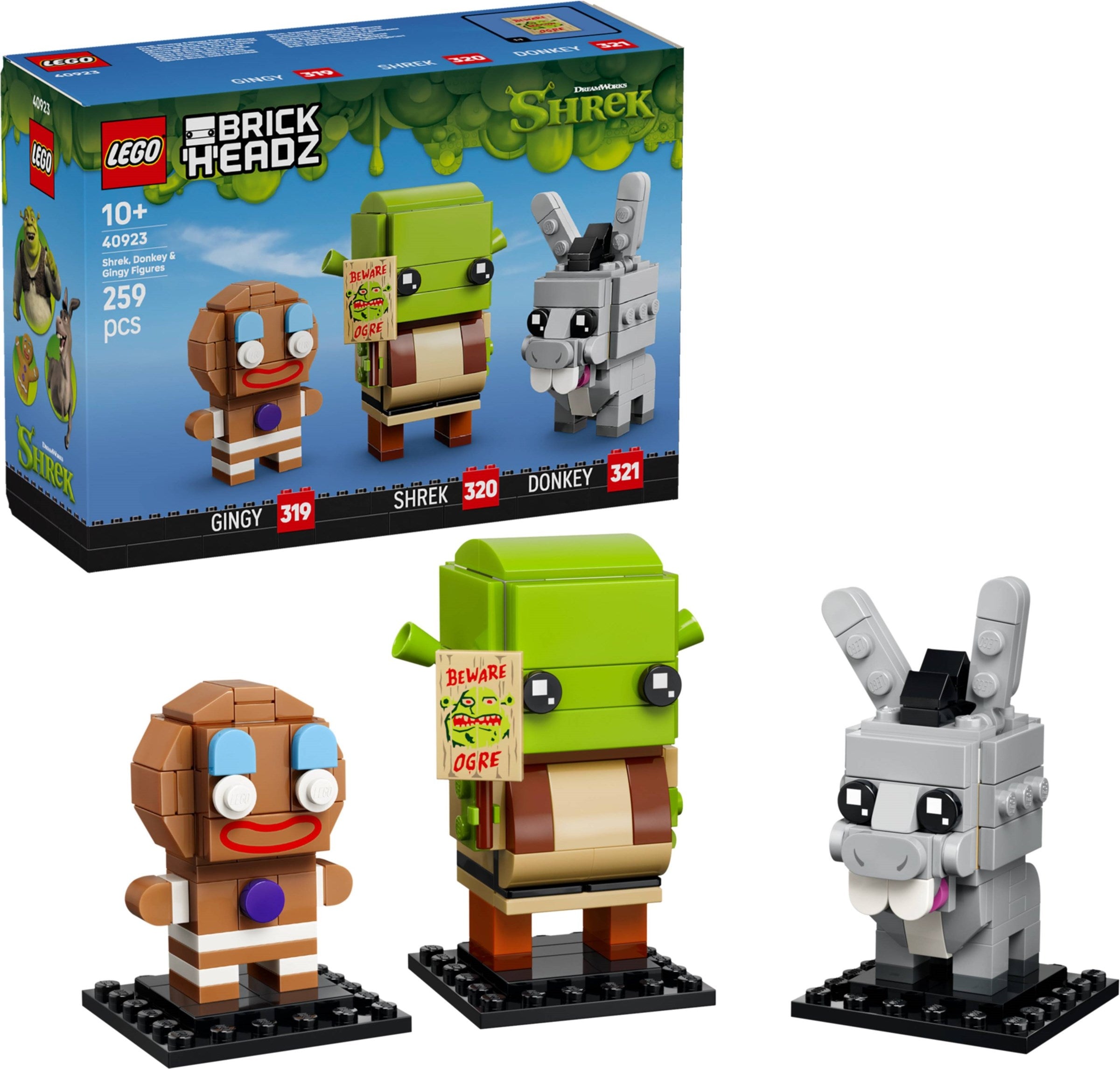 Shrek, Donkey & Gingy Figures 40923 | BrickHeadz | LEGO (image 4)