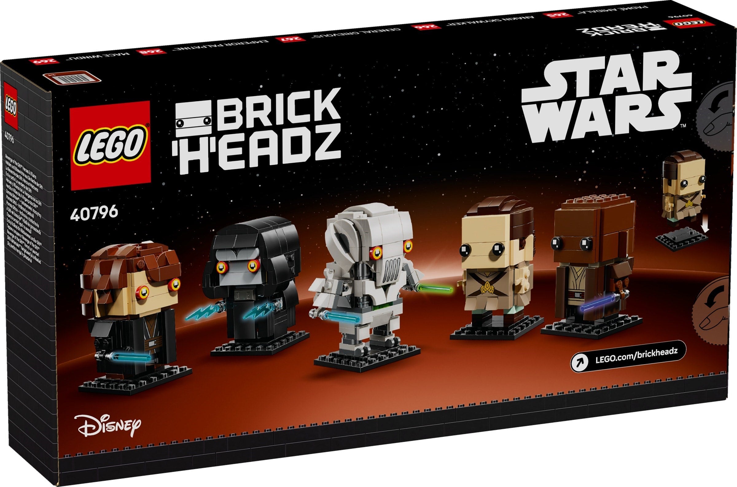 Revenge of the Sith Heroes & Villians 40796 | Brickheadz Star Wars | LEGO