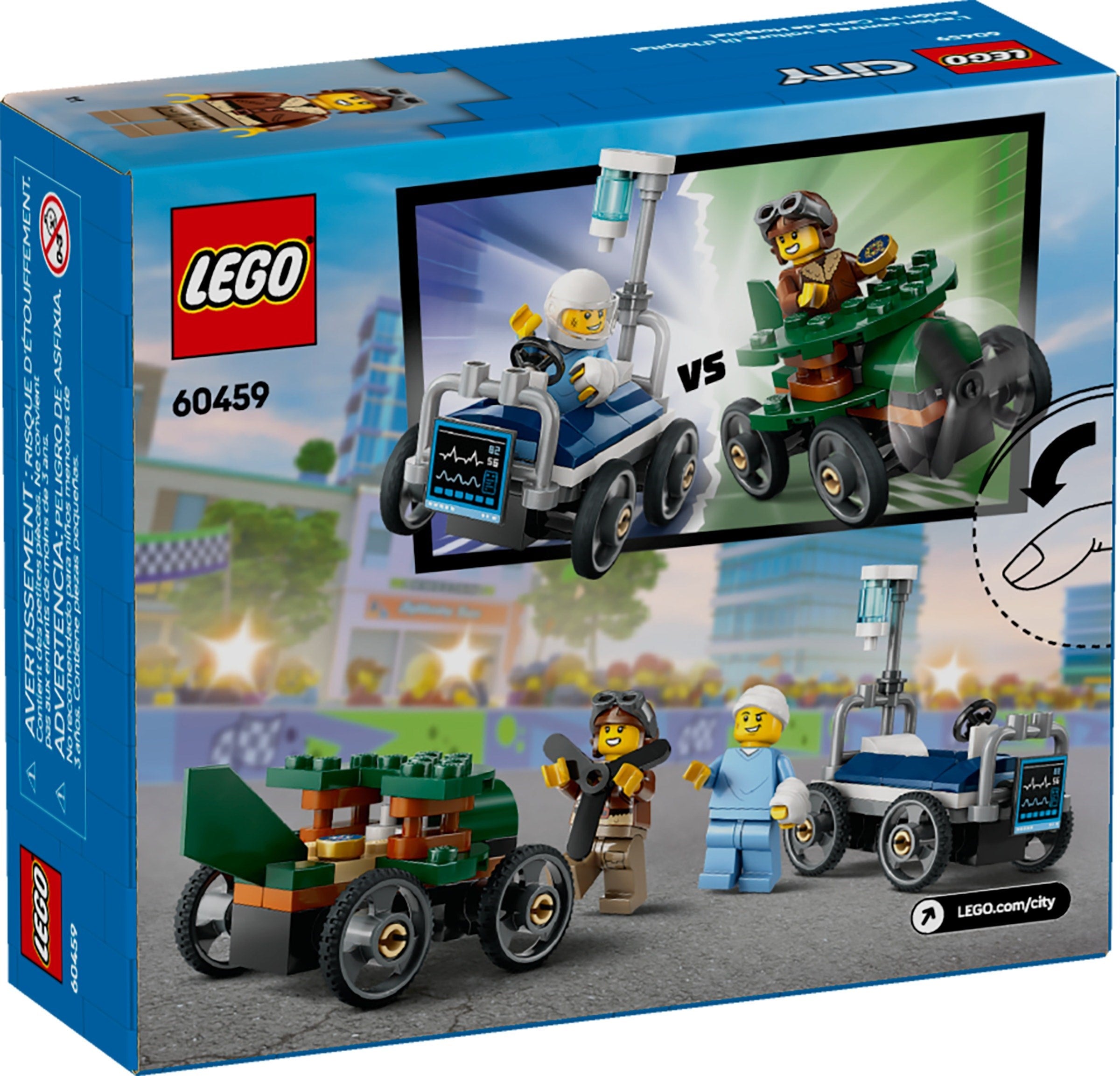 Airplane vs. Hospital Bed Race Car Pack 60459 | City | LEGO – image 2