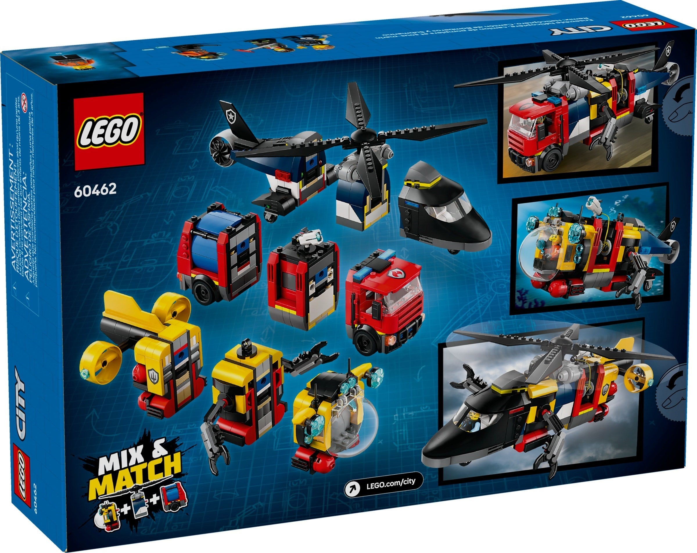 Helicopter, Fire Truck & Submarine Remix 60462 | City | LEGO – image 2