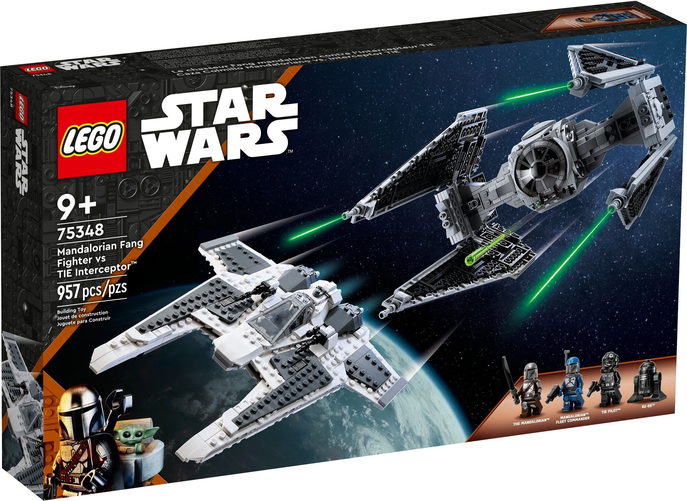 Mandalorian Fang Fighter v TIE Interceptor 75348 | Star Wars | LEGO