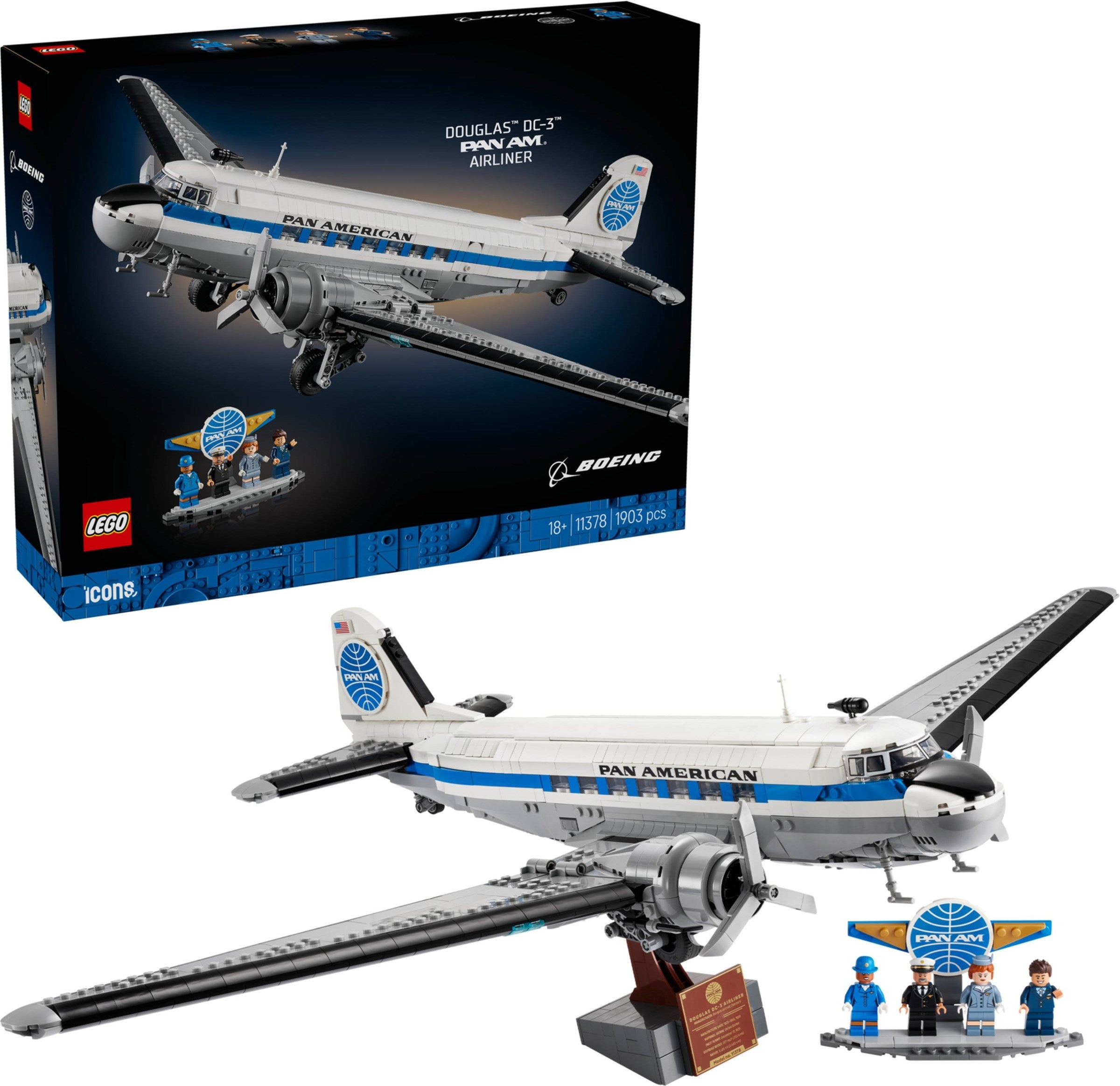 Douglas DC-3 PAN AM Airliner 11378 | Icons | LEGO (image 4)